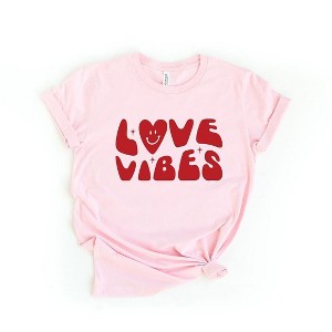 Simply Sage Market Women's Love Vibes Heart Short Sleeve Graphic Tee - 1 of 4
