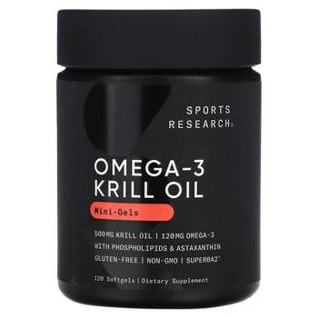 Sports Research Omega-3 Krill Oil, Mini-Gels, 500 mg, 120 Softgels