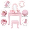 Kids Vanity Set, Pretend Play Girls Vanity Table and Chair Set with Lighted Mirror - 3 of 4