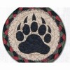 Earth Rugs Bear Paw Printed Coaster – 5"x5" Rustic Braided Jute Drink Mat with Wildlife Track Design for Lodge & Cabin Decor - 3 of 3