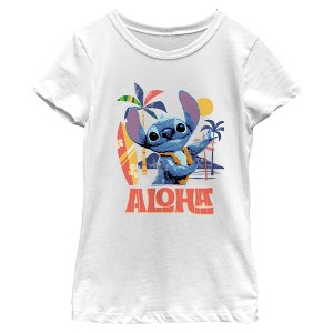 Girls Lilo & Stitch Aloha Alien T Shirt - 1 of 4