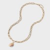 Paperclip Chain Shell Multi-Strand Necklace - A New Day™ Gold - 3 of 4