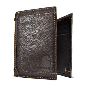 Men's Pebble Leather Trifold Wallet, Brown - 1 of 4