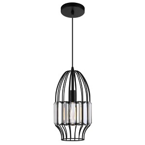 CWI Lighting Alethia 1 Light Down Mini Pendant With Black Finish - 1 of 4
