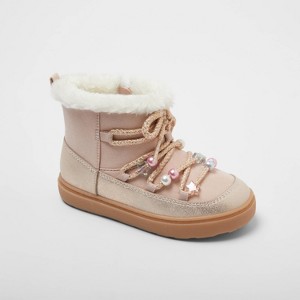 Toddler Kids' Arielle Suede Lace-Up Ankle Boots with Beaded Laces