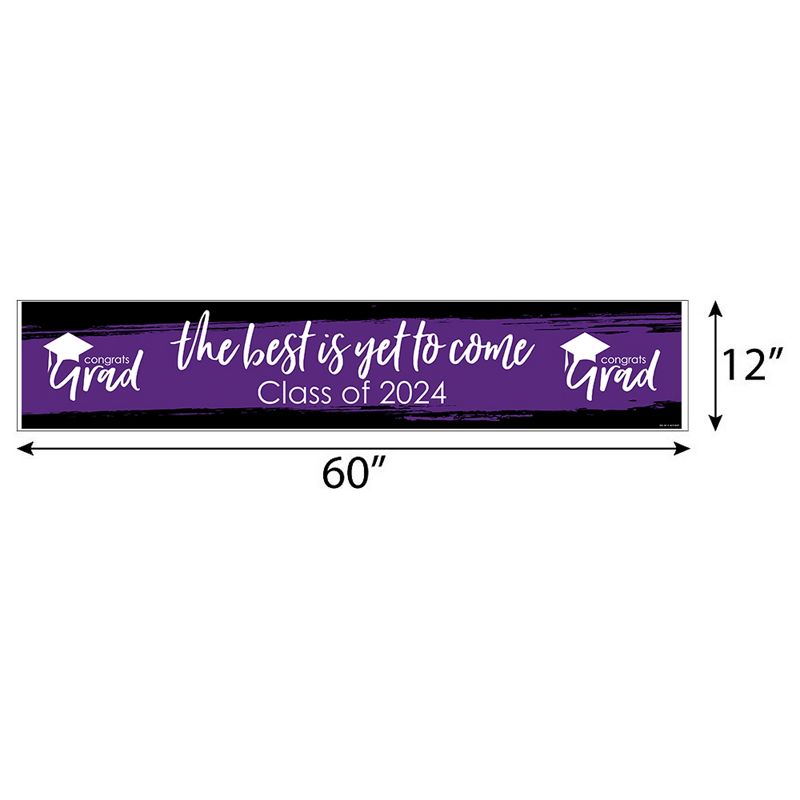 Big Dot of Happiness Purple 2024 Graduation Party Decorations Party Banner, 2 of 8