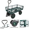 Pure Garden 650lb Capacity All Terrain Rolling Wagon Steel Garden Cart Green - 4 of 4