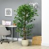 Syemin Artificial Plant 6ft Artificial Ficus with Pot Indoor Outdoor Fake Plant for Home Office Living Room, Green, 7"*7"*70.8" - 3 of 4