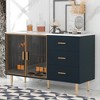 ACEPANO 60 in. W Modern MDF Buffet Sideboard with Gold Metal Legs & Handles-Navy Blue - 4 of 4