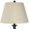 Regency Hill Ben Rustic Farmhouse Table Lamps 25" High Set of 2 Dark Bronze Metal Ivory Linen Pleated Shade for Bedroom Living Room Bedside Office - 2 of 4