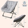 Folding  Chair for Adults, Comfy Faux Fur Reading Lounge Chair with Plush Cushion & Metal Legs, No Assembly, Space-Saving,Dorms - 2 of 4