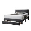 Royal Hampton Queen Size Bed w Storage Drawer, Dark Gray Corduroy Upholstery - 4 of 4