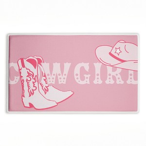 Stupell Industries Pink Feminine Dancing Cowgirl Printed Plush Bath Mat And Bath Rug, Design By Corinne Rose Designs, 18"X30" - 1 of 4