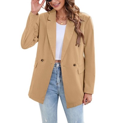Women's Blazers Casual Oversized Long Sleeve Open Front Lapel Lightweight Suit Blazer Jackets with Pockets