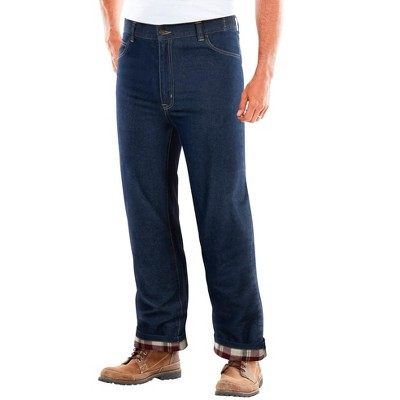 Liberty Blues by KingSize Men's Big & Tall Flannel-Lined Side-Elastic Jeans