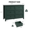 Green 6 Drawer Dresser for Bedroom, Large Dresser with Deep Drawers & Metal Knobs, Modern Wooden Chests of Drawers for Entryway, Hallway - 2 of 4
