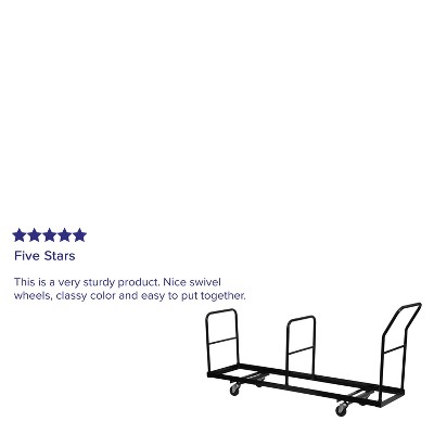 Black Steel Flat Dolly with Swivel Casters for Chair Storage