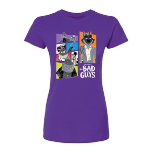 Women's - The Bad Guys - Mr. Wolf and Friends Collage Fitted Graphic T-Shirt - 1 of 1