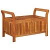 vidaXL Patio Storage Bench with Cushion, 35.8" Solid Wood Acacia - image 4 of 4