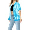 LA LEELA Women's Summer Casual Beach Short Sleeve Blouse Shirt Blouses Button Down Dress Tops Tee Hawaiian Shirts for Women - 2 of 4