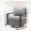 Outdoor Patio Glider Chair Wicker Rattan Swivel Chair Set of 2 with Removable Cushions - 3 of 4