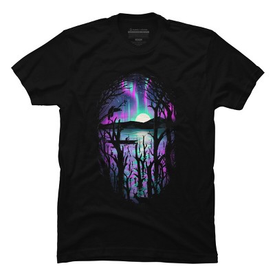 Men's Design By Humans Night With Aurora By nicebleed T-Shirt
