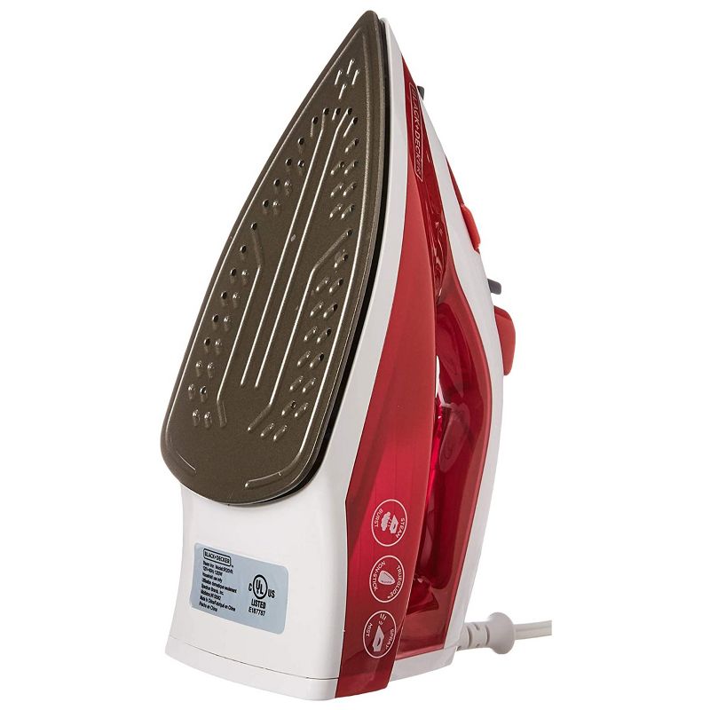 Black and Decker TrueGlide Premium Variable Compact Iron in Red with Nonstick Plate, 2 of 6