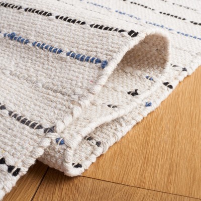 Ivory and Gray Handwoven Cotton 8' x 10' Area Rug