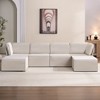 Mjkone Oversized Modular Sectional Sofa, U/L-Shaped Couch with Deep Seat, Ottoman, Convertible Modern Linen Sleeper Sofa Bed - 2 of 4