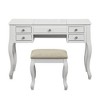 Poundex Wooden Makeup Vanity Set Desk, Mirror and Stool - 2 of 3