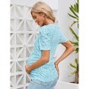 maternity dress Women's Maternity Floral  Puff Sleeve Tunic Blouse - 4 of 4
