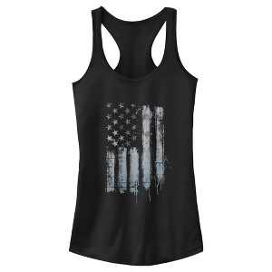 Juniors Womens Lost Gods Rustic American Flag Racerback Tank Top - 1 of 4
