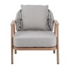 Outdoor Club Chair with Rope Back & Plastic Wood Arms, Iron Frame Lounge Chair with Cushion for Patio or Garden-Baofuwish - 2 of 4