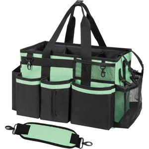 Wearable Cleaning Caddy Organizer with Handle & Shoulder Straps, Tool Bag with 4 Foldable Dividers for Under Sink & Car Cleaning - 1 of 4