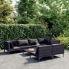 vidaXL Patio Lounge Set Outdoor Sectional Sofa Set Table Poly Rattan Dark Grey - 2 of 4