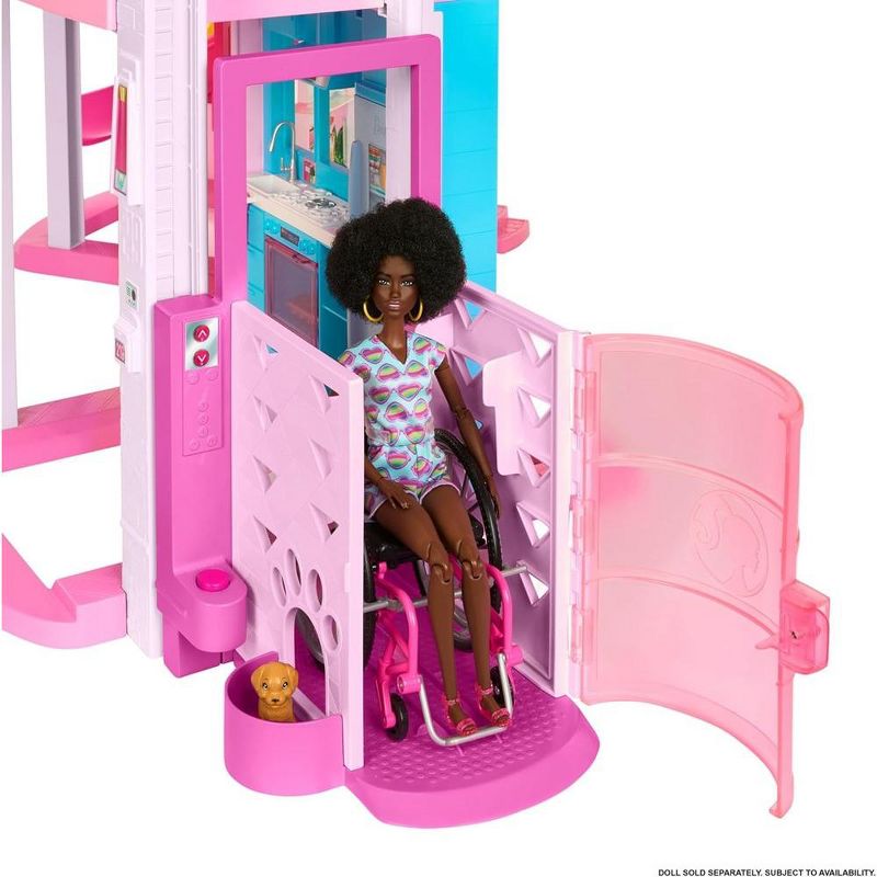 Barbie Dreamhouse Pool Party Doll House and Playset with 75+ Pieces, 3 Story Slide, Pet Elevator & More, 5 of 7