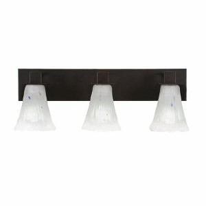 Toltec Lighting Apollo 3 - Light Vanity in  Dark Granite with 5.5" Fluted Frosted Crystal Shade - 1 of 1