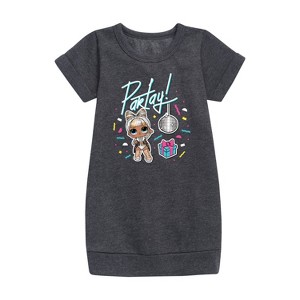 Girls' - LOL Surprise! - Partay with Kitty Queen Graphic Short Sleeve Fleece Dress - 1 of 2