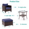 Sonkuki 5 Pieces PE Rattan Furniture Set with Side Table, Patio Chair with Washable Cushion, Ottomans for Balcony, Porch and Yard - 3 of 4