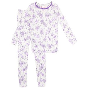 RuffleButts SoftSnooze Big Girls Ruffle Long Sleeve Pajama Set - 1 of 4