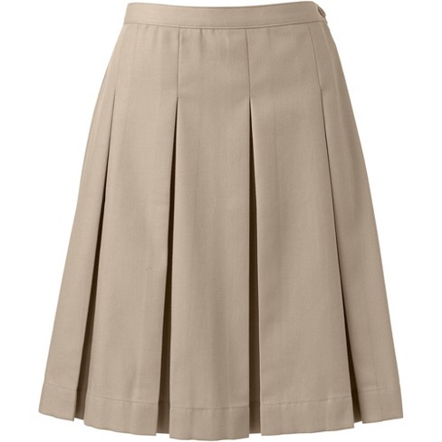 Lands' End School Uniform Women's Poly-cotton Box Pleat Skirt Top Of ...