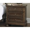 Flynnter Nightstand Medium Brown - Signature Design by Ashley: Traditional Bedside Table with Storage, Felted Finish - 2 of 4