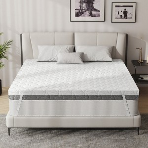 Dyonery Extra Firm & Firm Mattress Topper for Pain Relieving High-Density Foam Mattress Pad with Removable Cover, No Smell,CertiPUR-US Certified - 1 of 4