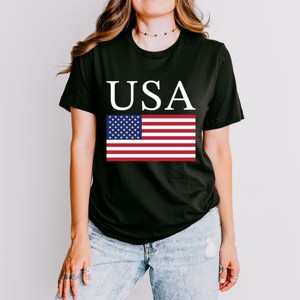 Simply Sage Market USA Flag Solid Short Sleeve Tee - 1 of 4