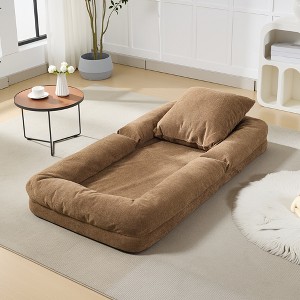 Human Dog Bed, Chenille Upholstered Sofa, 65" Adjustable Lounger w/ Pillows - 1 of 4