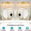 POWLIG 30.3-in 4-Light Modern Gold Dimmable Bathroom Vanity Light with Cone Clear Glass Shade - 4 of 4
