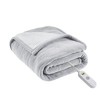 ETL certified 100% polyester Electric Blanket Solid Fleece to Faux-Shearling Heated Blanket - 3 of 4