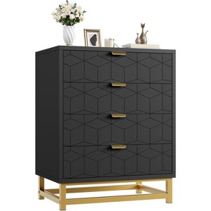 4-Drawer Dresser w/Gold-Tone Metal Handles - Bedroom Storage Organizer for Entryway, Hallway & Living Room - 1 of 4