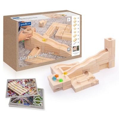 Guidecraft Unit Block Marble Run - 40 Piece Set