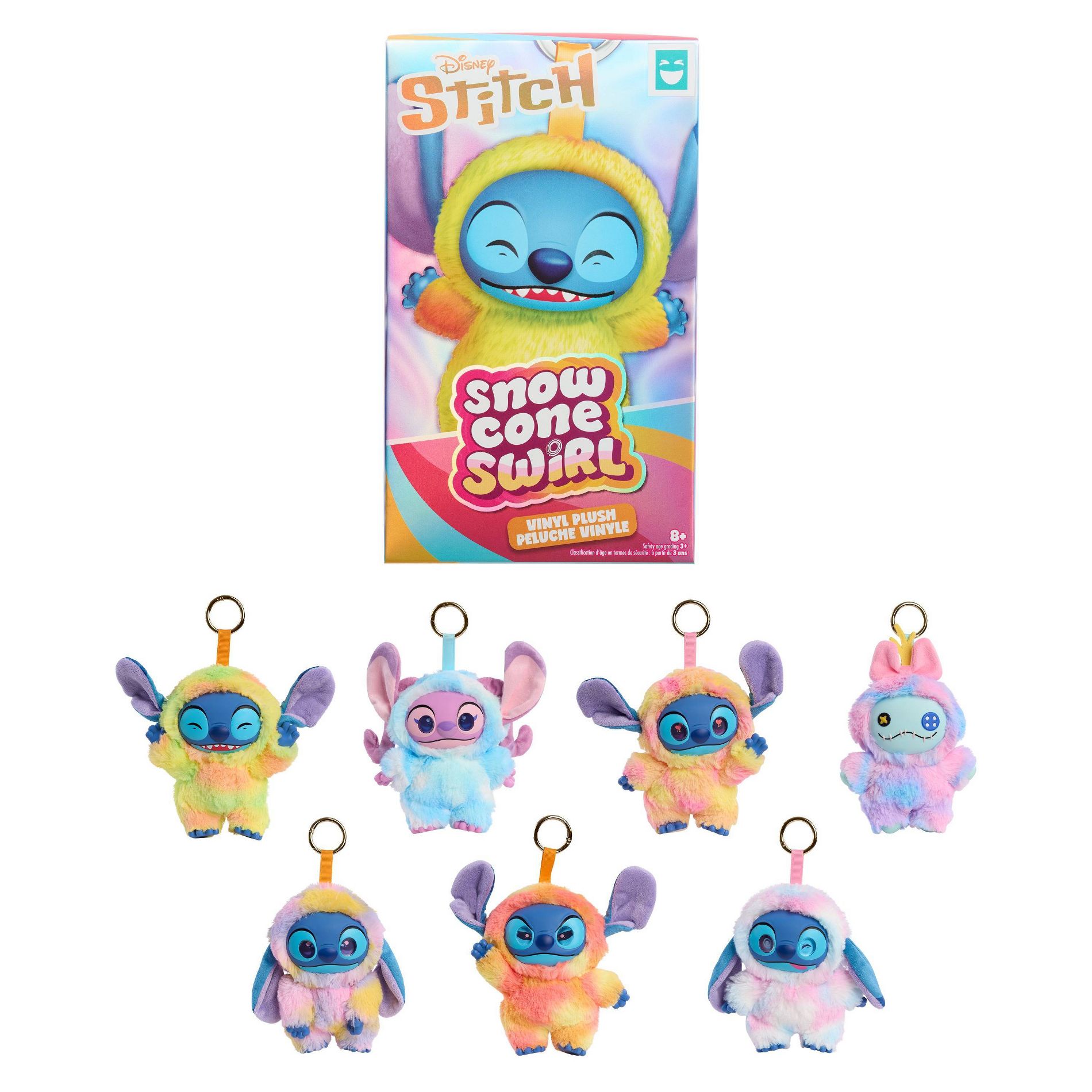 Happy Haul Disney Stitch Snow Cone Swirl Vinyl-Face Plush Blind Box 5” Collectible Clip-On Plush Toy Short-Run Drop Ages 8+